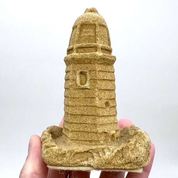 Vintage Sandstone Lighthouse Decor Coastal Nautical - Picture 1 of 7